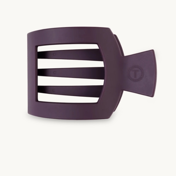 TELETIES LARGE Burgundy Bliss Large Flat Square Hair Clip| MATTE| New W Tags - Picture 1 of 4